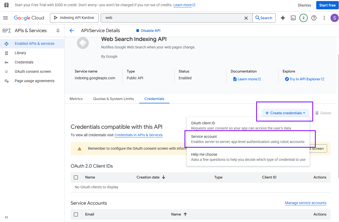 Click create account